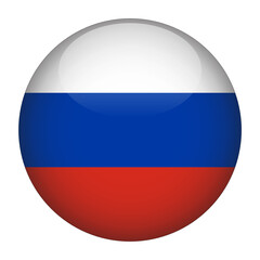 Russia 3D Rounded Country Flag button Icon