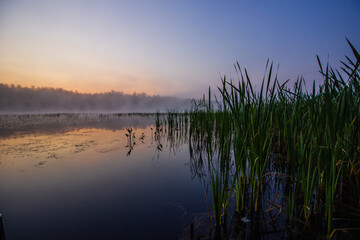 Sunrise on Songo Pond in Bethel, Maine