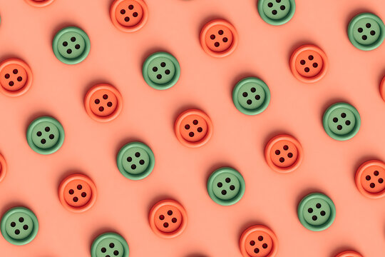 pattern of pink and green buttons on pink background