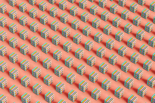 pattern of Abstract tubes forming the shape of a cube