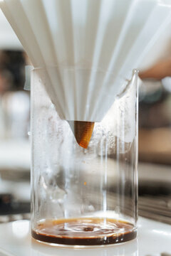 Modern drip coffee station in cafe