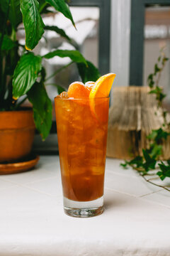 long coctail with oranges