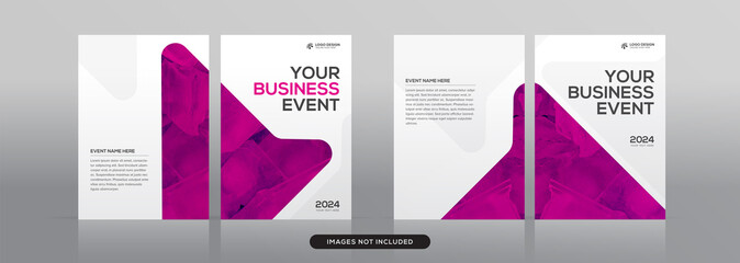 Set of Multipurpose corporate book cover design template in a4 format premium vector mockup	
