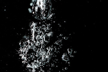 Water bubbles texture on black background