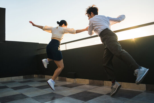 Highly energetic and happy partner dancing