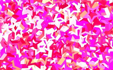 Light Pink, Yellow vector background with colored stars.