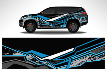 Car wrap design race livery vehicle decal vector. Graphic abstract stripe racing background kit designs for vehicle, race car, rally, adventure and livery