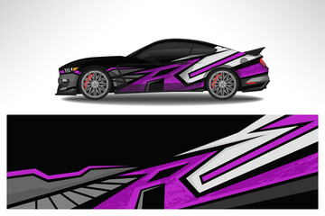 Car wrap design race livery vehicle decal vector. Graphic abstract stripe racing background kit designs for vehicle, race car, rally, adventure and livery