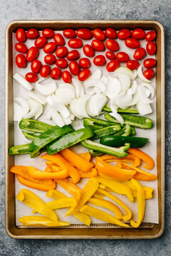 Raw Sheet pan vegetables