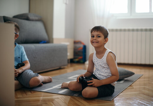 Little Boys playing Video Games