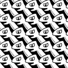 seamless pattern of cute monster cartoon