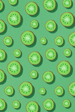 Background of paper kiwi - Seamless summer food background