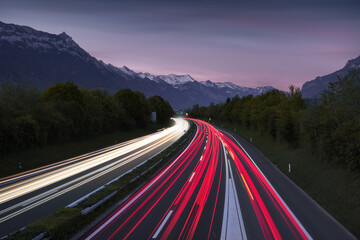 High-speed road in the mountains