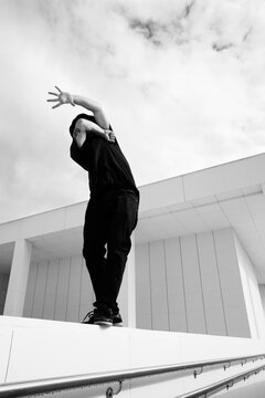 Krumper dancing outdoors 