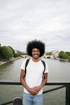 Skater With Afro Hair In Paris