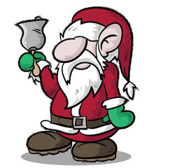 Short Santa with Christmas Bell