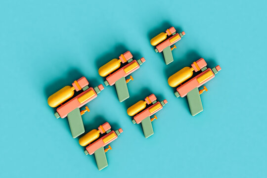 Colorful toy water guns