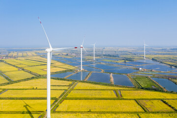 clean energy of wind turbine generator landscape