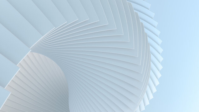 SPIRAL OF WHITE SHEETS