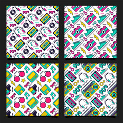 seamless pattern 90s retro style design collection