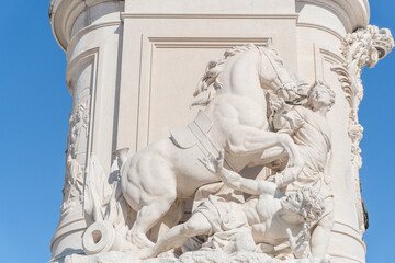 Statue in Praça do Comércio, Lisbon, Portugal