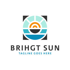 sea sun inspiration illustration logo design