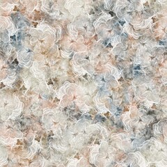 Seamless neutral and white grungy classic abstract surface pattern design for print. High quality illustration. Monochrome earth colored design with white pattern design overlay. Repeat graphic swatch