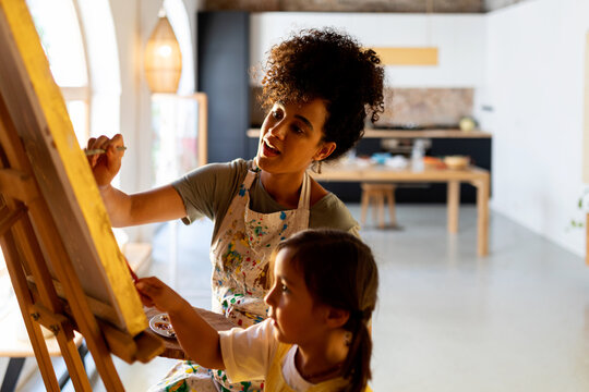 Artistic painting at home studio 