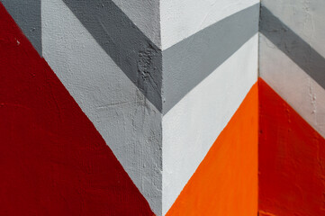 geometric pattern painted on the wall