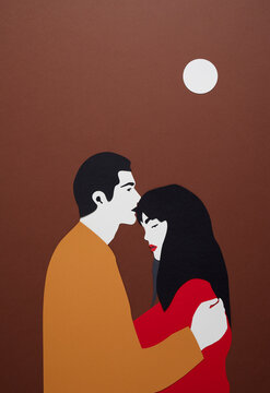 Naklejki Couple holding each other 