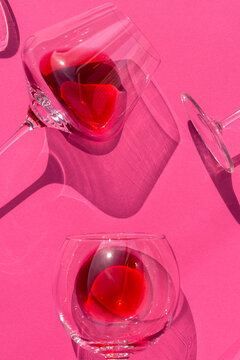 Glassware With Red Drink And Shadows