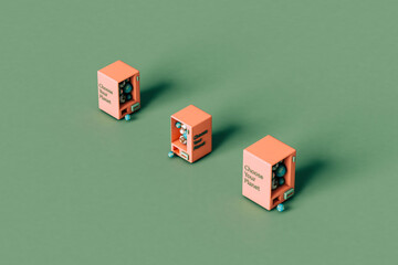 Globes dispenser on green