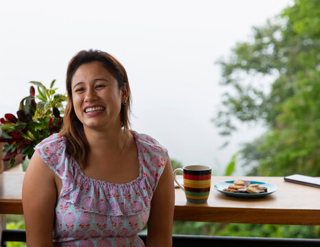 Heartwarming Smile Of  Hispanic Woman 