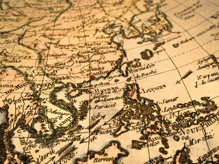 アンティークの古地図　フィリピンと南シナ海