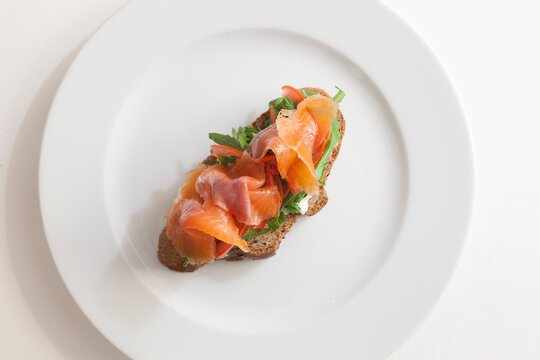 Bruschetta with salmon