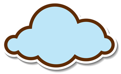 Sticker design with empty cloud isolated
