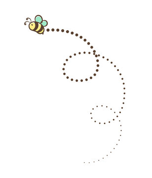 Flying honey bee vector clipart