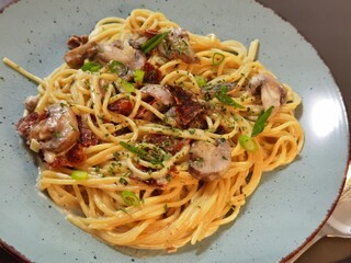 spaghetti with shrimp