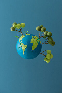 modern world with plant
