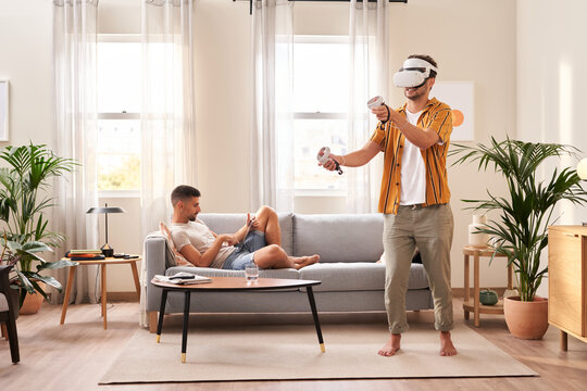 Couple in modern apartment.