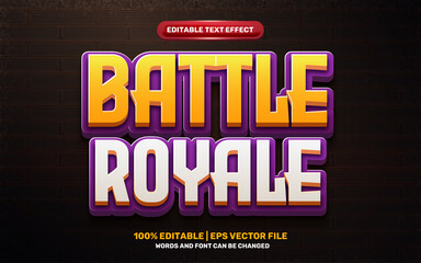 Naklejka na ściany i meble battle royale game cartoon comic hero 3d editable text effect.eps
