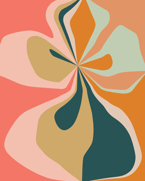 Pretty Abstract Flower Blossom In Summery Colors. 