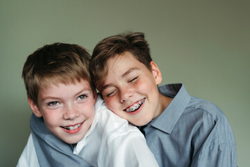 Portrait of young cheerful boys.