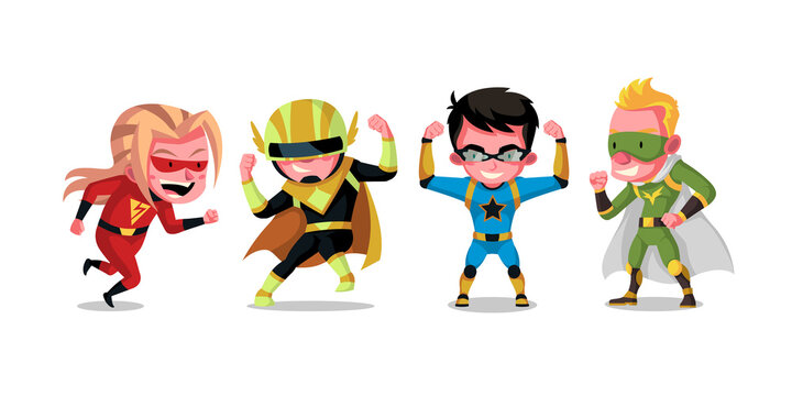 Kids with Super Hero Costume