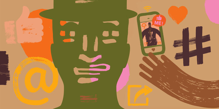 Social Media Selfie Illustration