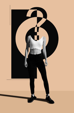 Standing headless woman