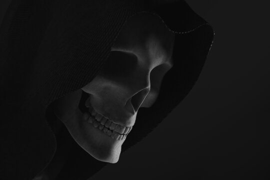Skull with hood for Halloween