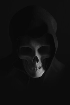 Skull with hood for Halloween