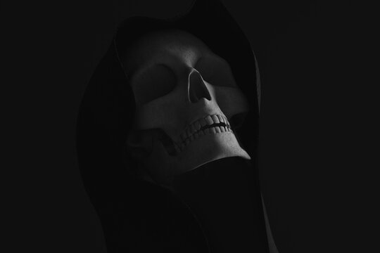 Skull with hood for Halloween