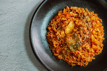 Korean fried rice with aged kimchi, 'mugeunji bokkeumbap'